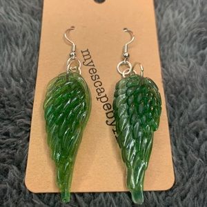 Green Wing Earrings